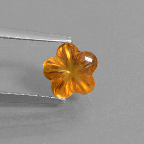 Citrino naturale arancione da 1,18 ct, taglio fiore, trasparente