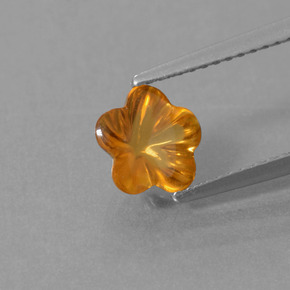Citrino naturale arancione da 1,18 ct, taglio fiore, trasparente