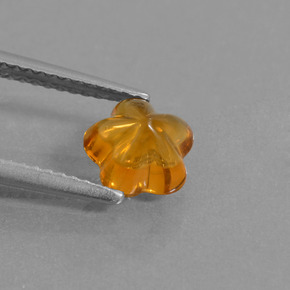 Citrino naturale arancione da 1,18 ct, taglio fiore, trasparente