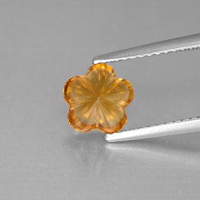 Citrino naturale arancione da 1,28 ct, taglio fiore, trasparente