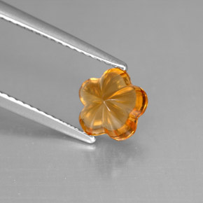 Citrino naturale arancione da 1,28 ct, taglio fiore, trasparente