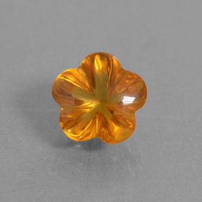 Citrino naturale arancione da 1,36 ct, taglio fiore, trasparente