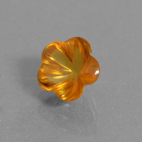 Citrino naturale arancione da 1,36 ct, taglio fiore, trasparente