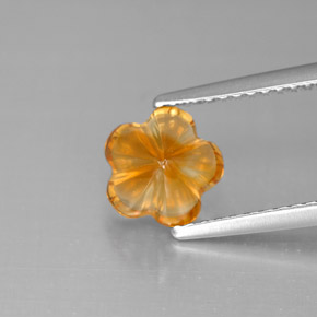 Citrino naturale arancione da 1,29 ct, taglio fiore, trasparente