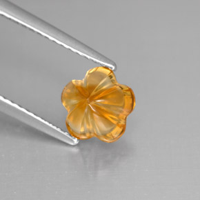 Citrino naturale arancione da 1,29 ct, taglio fiore, trasparente