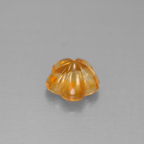 Citrino naturale arancione da 1,29 ct, taglio fiore, trasparente