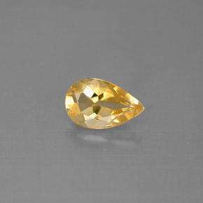 Citrino naturale giallo da 0,83 ct, taglio a pera, VS