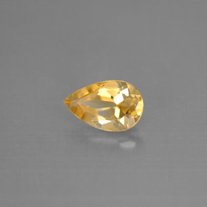 Citrino naturale giallo da 0,83 ct, taglio a pera, VS