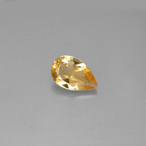 Citrino naturale giallo da 0,71 ct, taglio a pera, VS