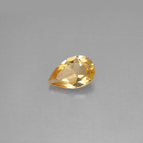 Citrino naturale giallo da 0,71 ct, taglio a pera, VS