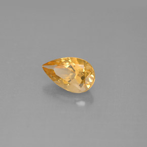 Citrino naturale giallo da 0,75 ct, taglio a pera, VS