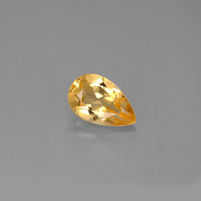 Citrino naturale giallo da 0,84 ct, taglio a pera, VS