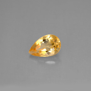 Citrino naturale giallo da 0,84 ct, taglio a pera, VS