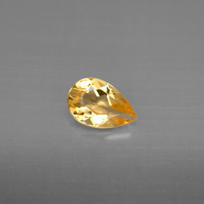 Citrino naturale giallo da 0,61 ct, taglio a pera, VVS-VS