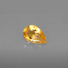 Citrino naturale giallo da 0,70 ct, taglio a pera, VVS-VS
