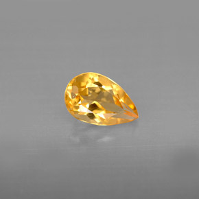Citrino naturale giallo da 0,73 ct, taglio a pera, VVS-VS