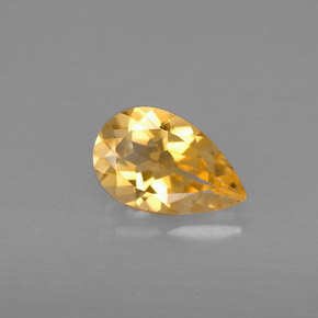 Citrino Giallo oro naturale da 0.72 ct, Forma a pera, VVS-VS