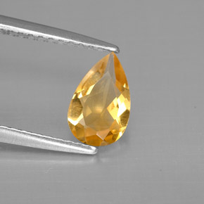 Citrino naturale giallo da 0,69 ct, taglio a pera, VVS-VS