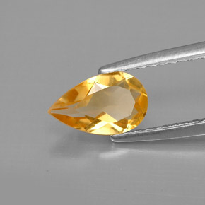 Citrino naturale giallo da 0,69 ct, taglio a pera, VVS-VS