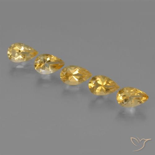 3.92ctw Naturale Dorato chiaro Citrino, Forma a pera, VVS-VS