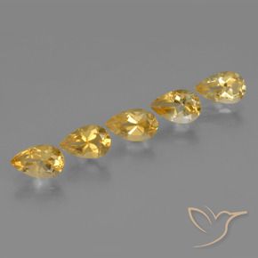 Gemme di Citrino Dorato chiaro naturale da 3.92 ct, Forma a pera, VVS-VS