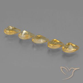 Gemme di Citrino Dorato chiaro naturale da 3.92 ct, Forma a pera, VVS-VS