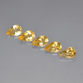 Citrino naturale giallo da 3,55 ct, taglio a pera, VVS-VS