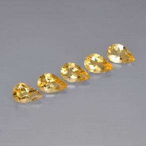 Citrino naturale giallo da 3,55 ct, taglio a pera, VVS-VS