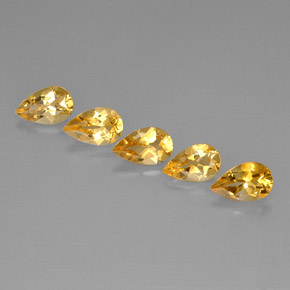 Citrino naturale giallo da 3,95 ct, taglio a pera, VVS-VS