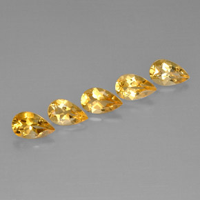 Citrino naturale giallo da 3,95 ct, taglio a pera, VVS-VS