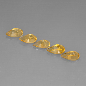 Citrino naturale giallo da 3,95 ct, taglio a pera, VVS-VS