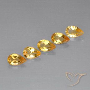 Gemme di Citrino Light Orange-Gold  naturale da 3.59 ct, Forma a pera, VVS-VS