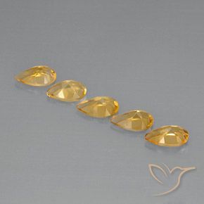 Gemme di Citrino Light Orange-Gold  naturale da 3.59 ct, Forma a pera, VVS-VS