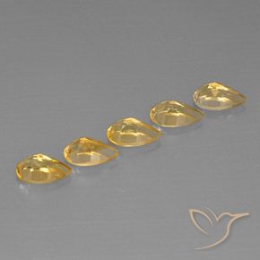 Gemme di Citrino Dorato naturale da 4.17 ct, Forma a pera, VVS-VS