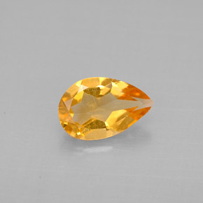 Citrino naturale giallo da 0,67 ct, taglio a pera, VS