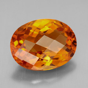 Citrino naturale arancione da 5,44 ct, taglio ovale, VVS