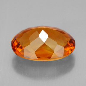 Citrino naturale arancione da 5,44 ct, taglio ovale, VVS