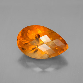 Citrino naturale arancione da 4,18 ct, taglio a pera, VVS
