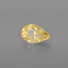 Citrino naturale giallo da 0,80 ct, taglio a pera, VVS