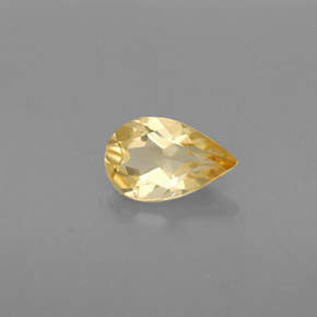 Citrino naturale giallo da 0,73 ct, taglio a pera, VVS