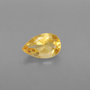 Citrino naturale giallo da 0,73 ct, taglio a pera, VVS