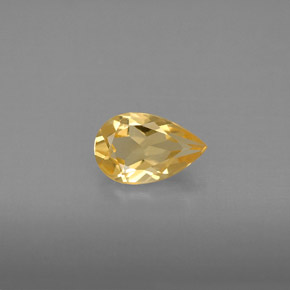 Citrino naturale giallo da 0,72 ct, taglio a pera, VVS