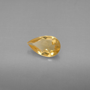 Citrino naturale giallo da 0,66 ct, taglio a pera, VVS