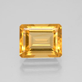 Citrino naturale giallo da 1,97 ct, taglio smeraldo, VVS