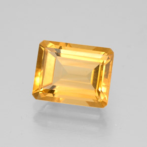 Citrino naturale giallo da 1,97 ct, taglio smeraldo, VVS