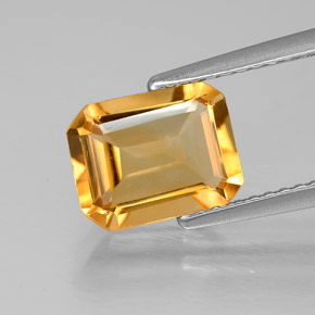 Citrino naturale giallo da 1,80 ct, taglio smeraldo, VVS