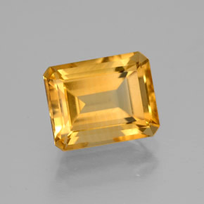 Citrino naturale giallo da 2,26 ct, taglio smeraldo, VVS-VS