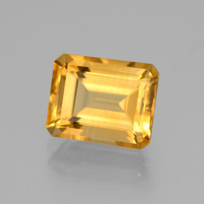 Citrino naturale giallo da 2,26 ct, taglio smeraldo, VVS-VS
