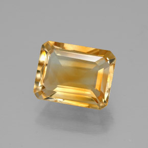 Citrino naturale giallo da 2,23 ct, taglio smeraldo, VVS