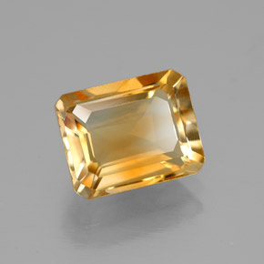 Citrino naturale giallo da 2,23 ct, taglio smeraldo, VVS